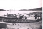 Photo: Re-enactment of Treaty of Waitangi signing, Captain Hobson being rowed ashore; 97/1328