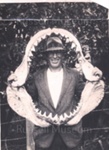 Photo: Peter Williams with jaw of shark; 97/750