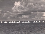 Photo: Detonating minefield in Bay of Islands, 1944; 97/594