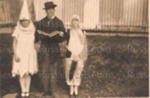 Photo: Bernard Williams and two girls in fancy dress; 05/157