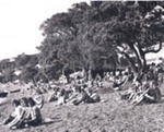 Photo: Visitors on the beach, Russell, Christmas/New Year 1972-73; 97/1463