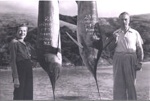 Photo: Lord and Lady Mountbatten with two gamefish at Otehei, 1956; 97/656