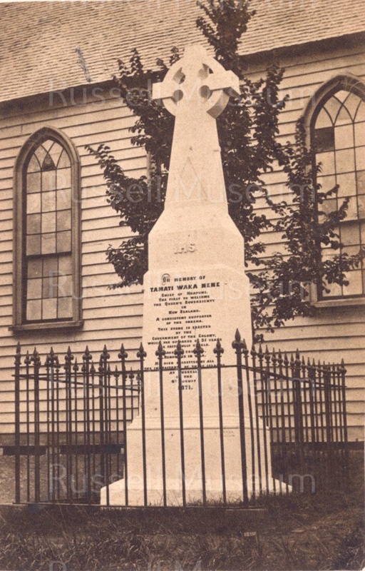 Photo: Tamati Waka Nene monument, Christ Church, Russell; 97/1138 | eHive