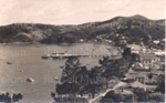 Photo: View over Russell from hill behind Pompellier, c1930's; 97/906