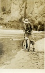 Photo postcard: Zane Grey with trout, Lake Taupo 1927; 13/038