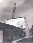 Photo: Lifting roof onto "Ship Wing"; 1970; 97/1581