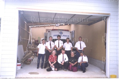 Photo: Russell Ambulance Officers at the opening of the Russell Medical Centre, 2000; 00/28
