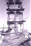 Photo: Scaffolding around flagstaff, 1998; 99/130/1