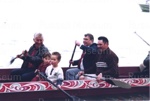 Photo: Murphy Sortland, Maraea and Colwyn Shortland and Mita Tipene in Waka Tupi, 1998; 05/180
