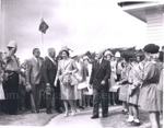 Photo: Queen Elizabeth leaving the Russell Museum grounds with Marie King  (6 Feb 1963); Photographer : Tudor Collins; 97/1540