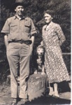 Photo: Miss Simpson and friend, Brick Bay.; 97/809