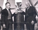 Photo: Chiefs Walter Kawiti and Ben Wynyard or Henare with flagstaff about to be repaired, 1973; 97/1176