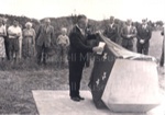 Photo: Mr. Logan Sloane MP unveiling Okiato Plaque (NZHPT), 1961; 97/699