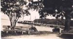 Photo: Russell waterfront showing WWI German trench mortar in foreground; 97/935