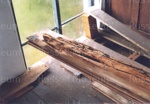 Photo: Rotten boards, Christ Church Russell restoration 2001; 02/13/4