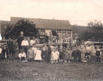 Photo: Russell School pupils (named) outside school, 1927; 1927; 97/1623