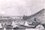 Photo: Copy print of watercolour by Major Bridge "Ohaiawai July 1 1845 3pm'; 02/278