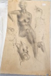 Drawing: Female nude. Madonna with Child; Pauline Kahurangi Yearbury; 10/50