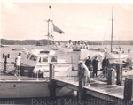 Photo: Naval protection launch at Russell, D. Woodcock and two others c1960; 94/78/1
