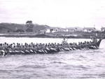 Photo: Waka Ngatokimatawhaoura, off Waitangi foreshore, 1940; 97/1333