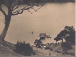 Photo: Whangamumu, looking down on jetty and buildings; 97/1427