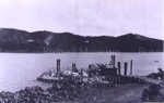 Photo: Old barge helping out the new Normville, 1966; 99/1417