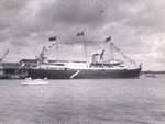 Photo: Royal yacht "Britannia" at Auckland, 1963; 97/1535