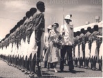 Photo: Queen Elizabeth inspects honour guard, Fiji, 1953; 97/1485