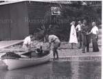 Photo: Edens leaving Otehei Bay, 1957; 97/1523