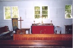 Photo: Temporary altar in Russell Hall at time of Christ Church restoration 2001; 01/110/3