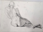 Drawing: Nude Female Posterior; Pauline Kahurangi Yearbury; 10/82