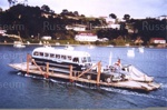 Photo: Car ferry with bus and two cars, c1960; 99/1418