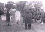 Photo: School children laying wreaths on Commander Bell's grave, Russell churchyard, 1959; 97/697