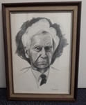 Drawing: Portrait of Bertrand Russell; Peter Ireland; March 1970; RM1184