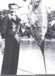 Photo: Lady Louis Mountbatten with gamefish caught from "Alma G", 1956; 97/654