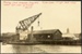Photograph: Shed removal by floating crane from Quay Street Jetty No. 3 to west side of Central Wharf, floating crane alongside Jetty No. 3, 1917.; Auckland Harbour Board. Engineer's Dept.; 2010.132.248