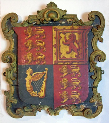 Wooden plaque depicting the Royal Arms, from HMS ORPHEUS, After 1837, 296