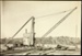 Photograph: Steam crane no. 1, Auckland Harbour Board quarry on Rangitoto Island, 1919.; Auckland Harbour Board. Engineer's Dept.; 2010.132.282