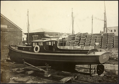 Photograph: Auckland Harbour Board launch ORERE (1886), 1923.; Auckland Harbour Board. Engineer's Dept.; 2010.132.318