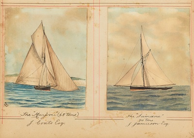 Paintings: The "MARJORIE" (68 tons) J. Coats Esq. and The "SAMOENA" 90 tons J. Jamieson Esq.; F.W. Coombes; 1994.97.15