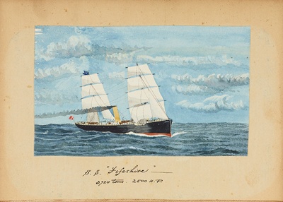 Painting:  S.S. "FIFESHIRE" 3720 tons. 2500 H.P.; F.W. Coombes; 1994.97.31