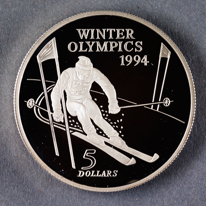 Reserve Bank of New Zealand 1994 Five Dollars Winter Olympics