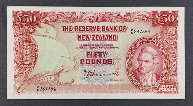 Reserve Bank of New Zealand 1951 Fifty Pounds Hanna