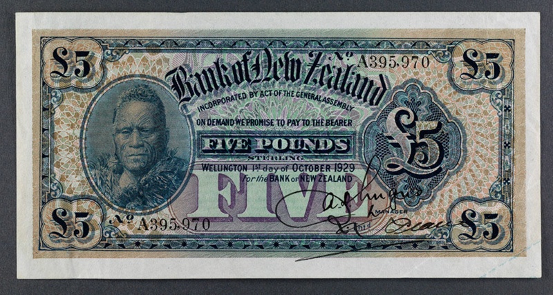 Bank of New Zealand 1926 Five Pounds