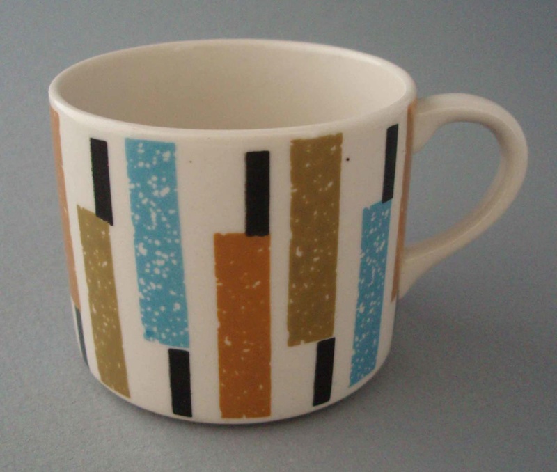 Coffee cup - Bermuda pattern; Crown Lynn Potteries Limited; 1964-1968; 2008.1.1851