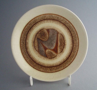 Bread and butter plate - Landscape pattern; Crown Lynn Potteries Limited; 1977-1985; 2008.1.1387