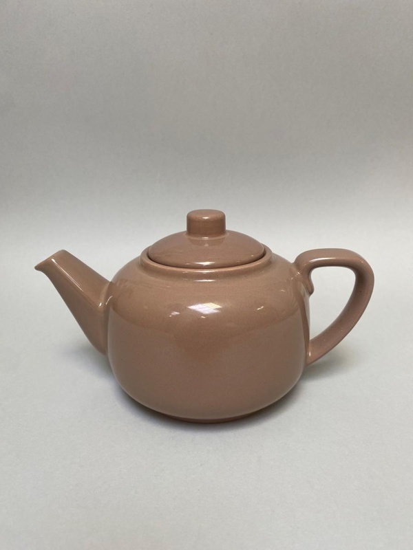 Brown teapot with Crown Lynn for Barbara's backstamp; Crown Lynn Potteries Limited; 1984?; 2016.48.95