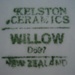 Butter pat - Willow pattern; Crown Lynn Potteries Limited; 1968-1980; 2008.1.1946