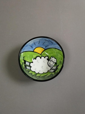 Bowl - Leaping Lamb pattern; Studio Ceramics NZ Ltd; 2006-2008; 2017.1.38