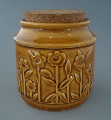 Jar and lid; Titian Potteries (1965) Limited; 1978-1985; 2009.1.909.1-2